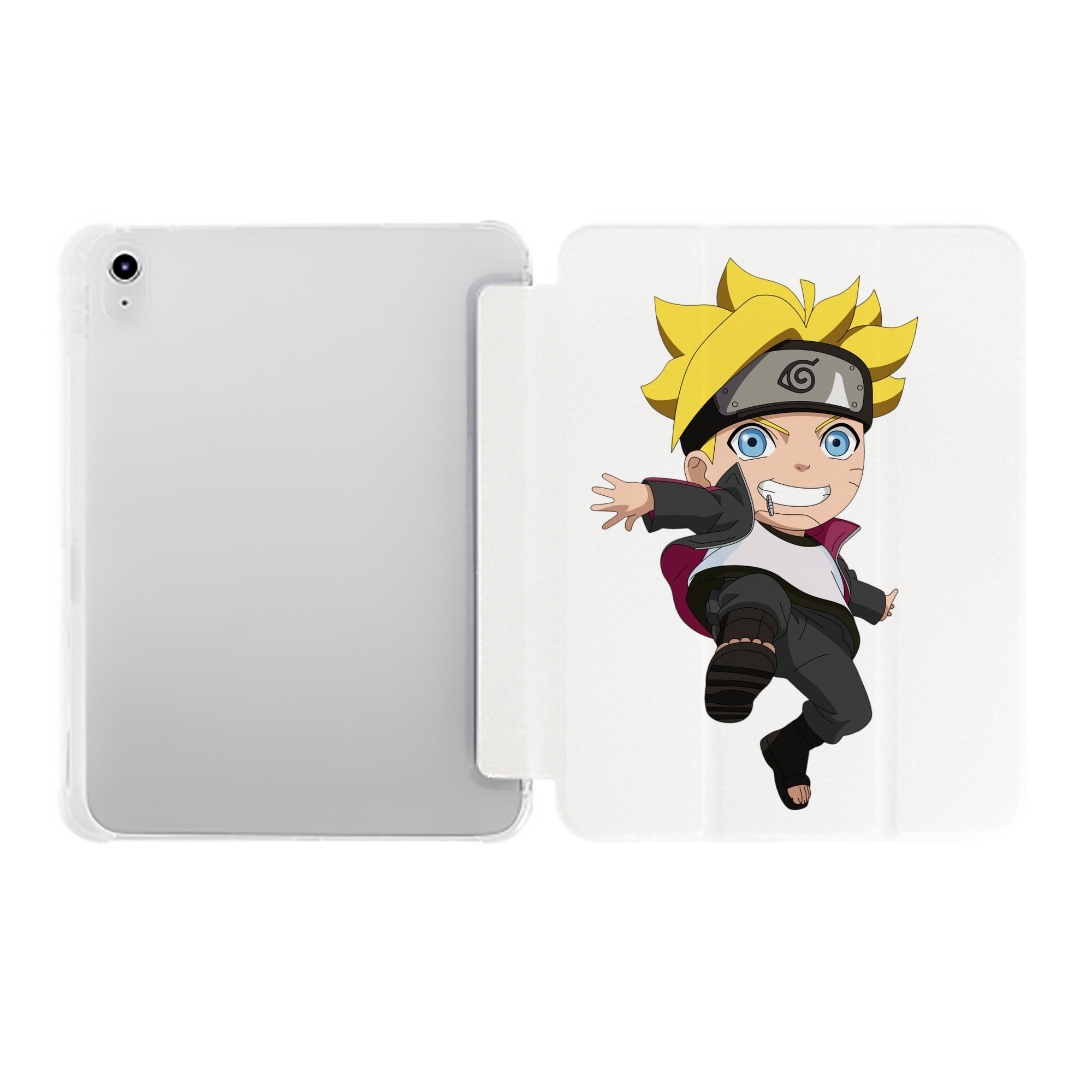 （画像用） NARUTO -ナルト- うずまき ボルト Uzumaki Boruto IPad ケース ペン収納付き 三つ折りスタンド PUレザー×シリコン 対応機種9.5/10.5/10.9インチ